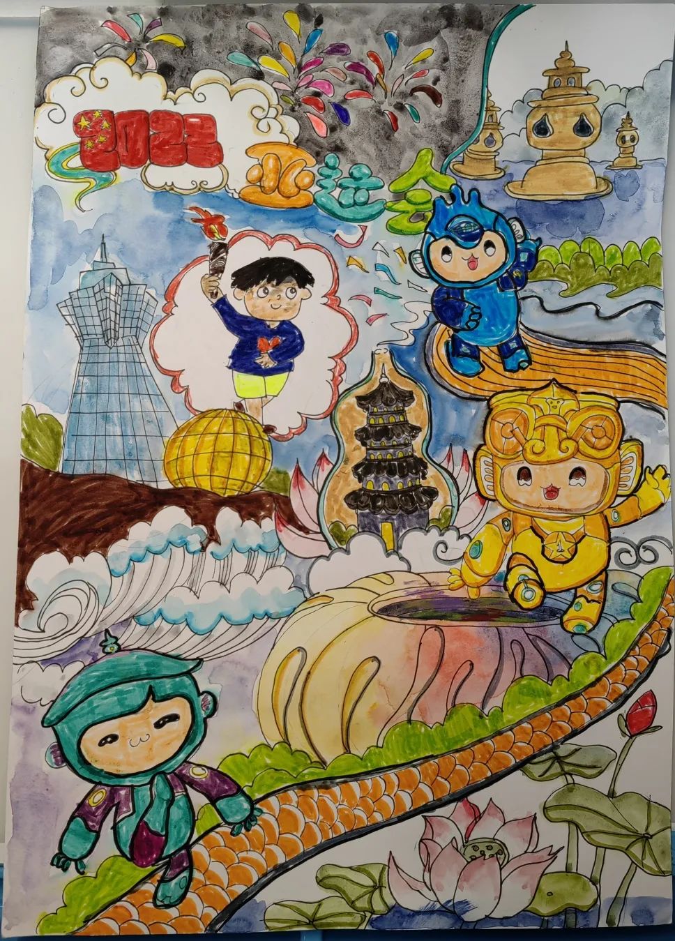 绍兴市越城区塔山中心小学 201班 韦济微人气值:12446《童心迎亚运