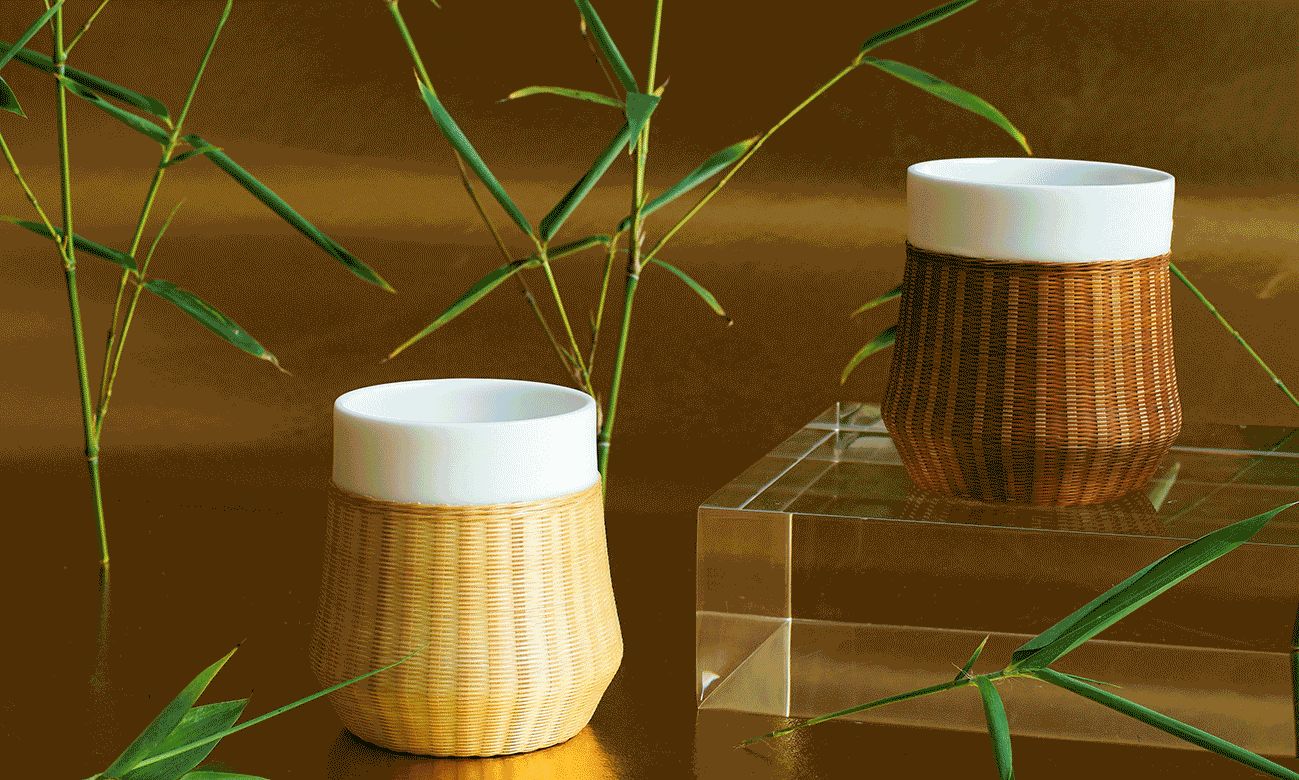 瓷胎竹编瓷器竹编成都人独有的美学