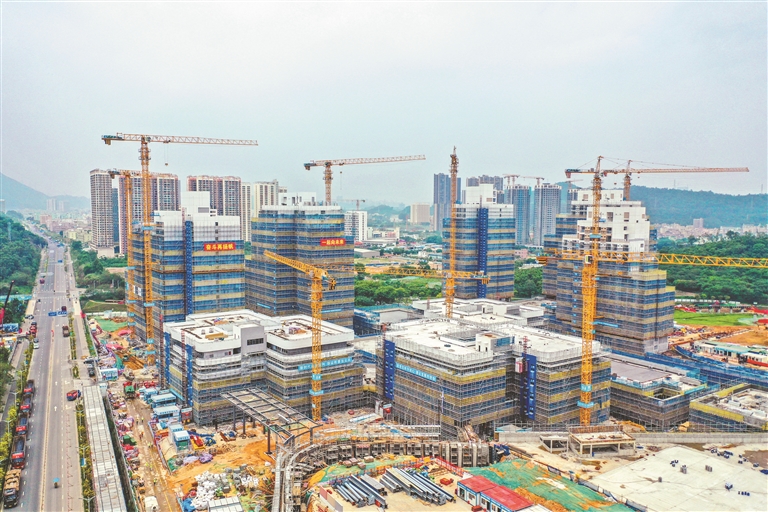 坪山高中园揭面纱