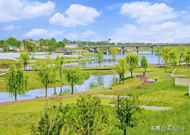 仪祉桥惊艳靓相西安高新区三河一山绿道终点有了新地标