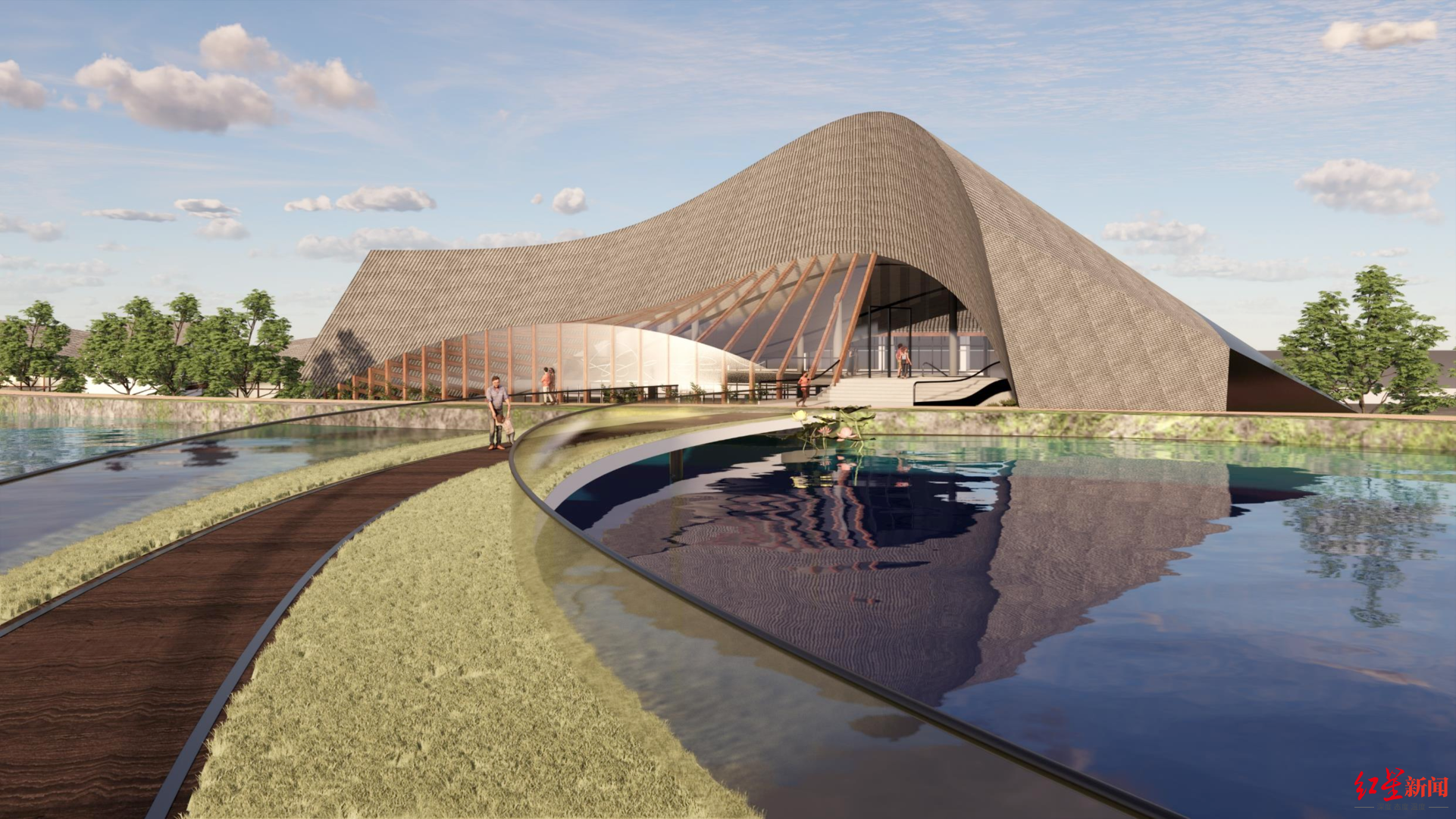 张大千艺术中心效果图作为"夜内江"文旅街区的核心文化业态和地标性