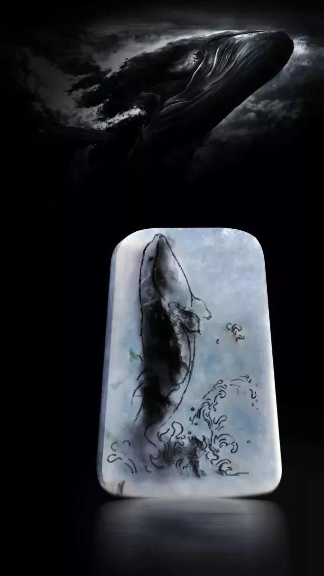 难得一遇的黑白翡翠仅需寥寥几笔尽显一番国画之风采