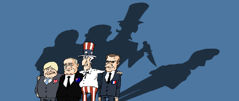 美国在欧洲盟友背后捅刀,早已不是第一次。 (漫画|刘蕊)