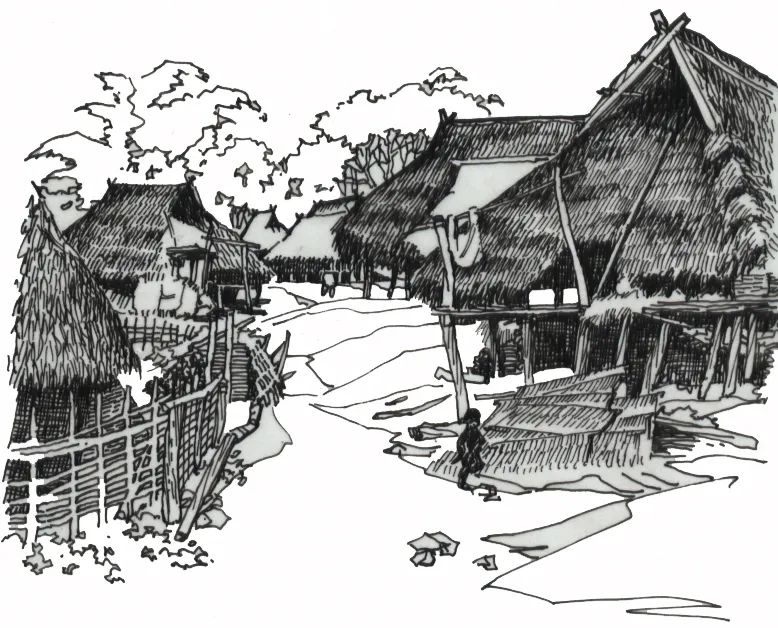 昆明理工大学教授杨大禹民族建筑钢笔画作品欣赏