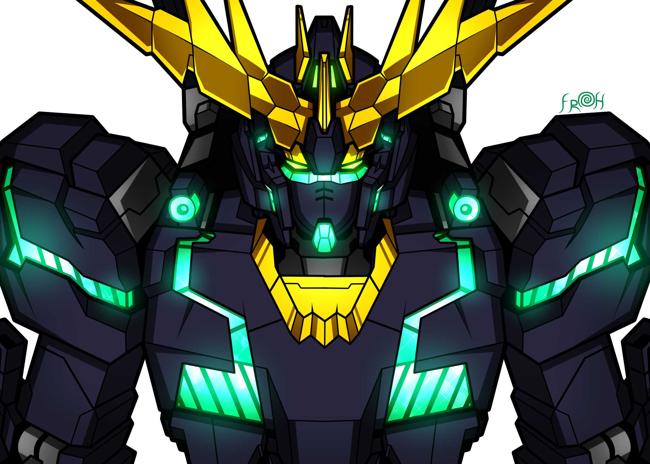 各款独角兽高达胸像插画,大家喜欢哪张?