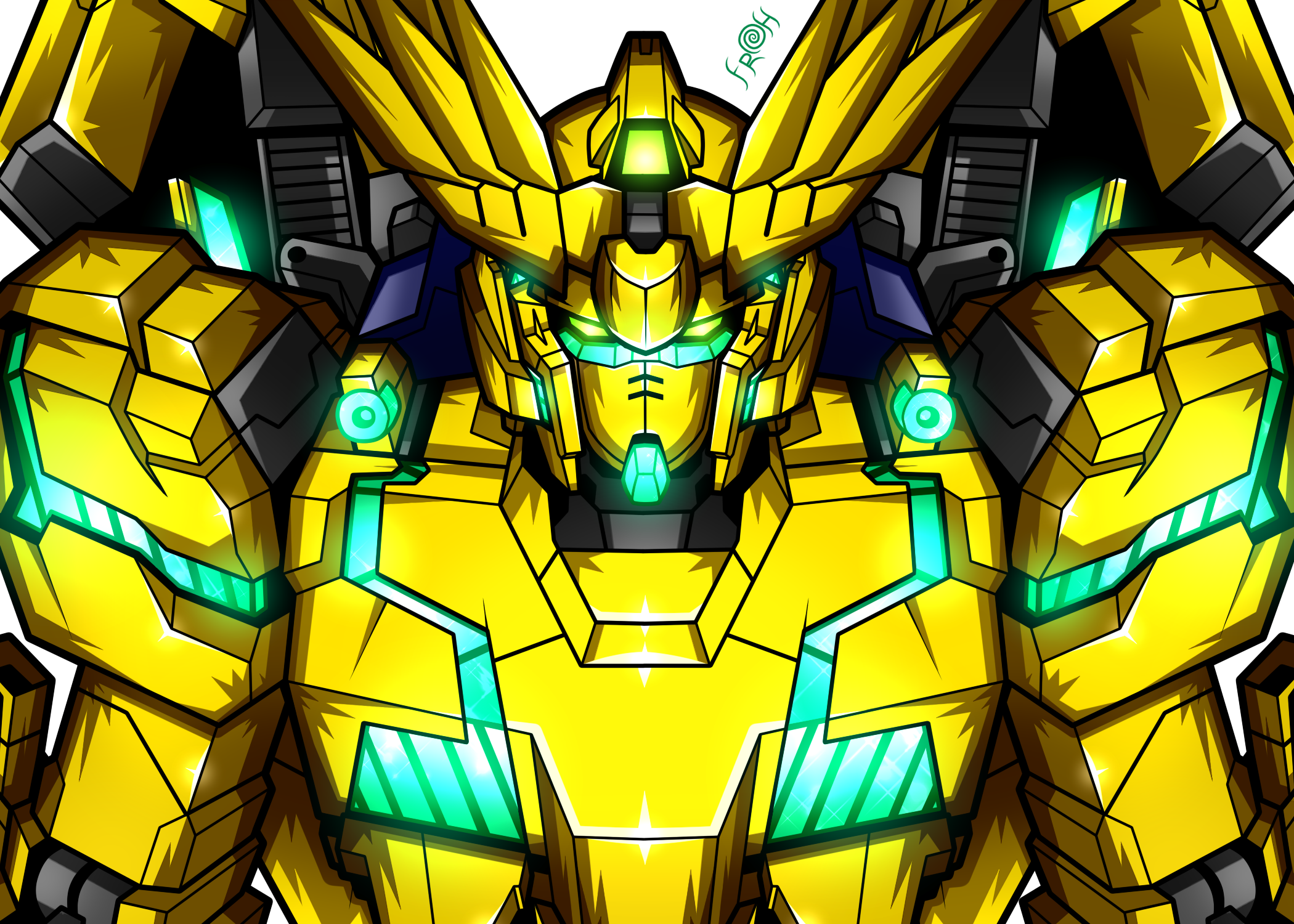 各款独角兽高达胸像插画,大家喜欢哪张?