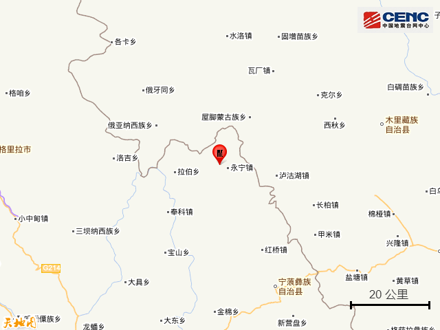 云南丽江市宁蒗县发生42级地震