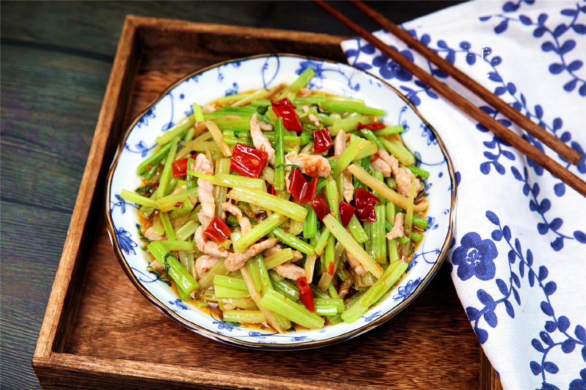 美味的芹菜炒肉丝