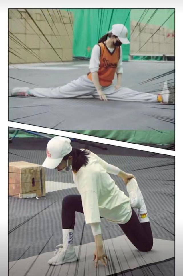 赵丽颖久违大秀一字马穿运动装打造出都市丽人范戴口罩都超美