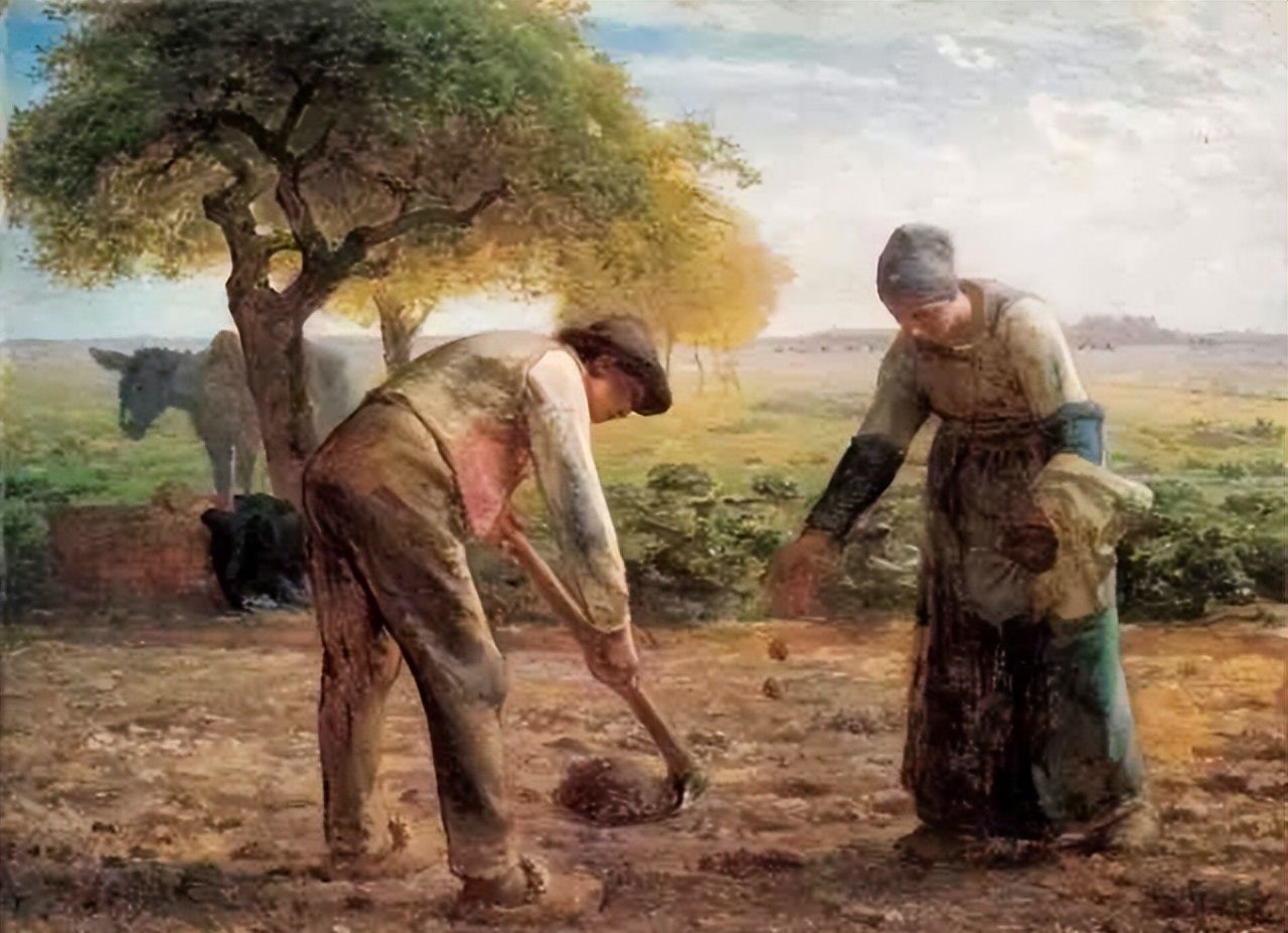 油画中的劳动场景看似简单却极其难画大师笔下的人物栩栩如生