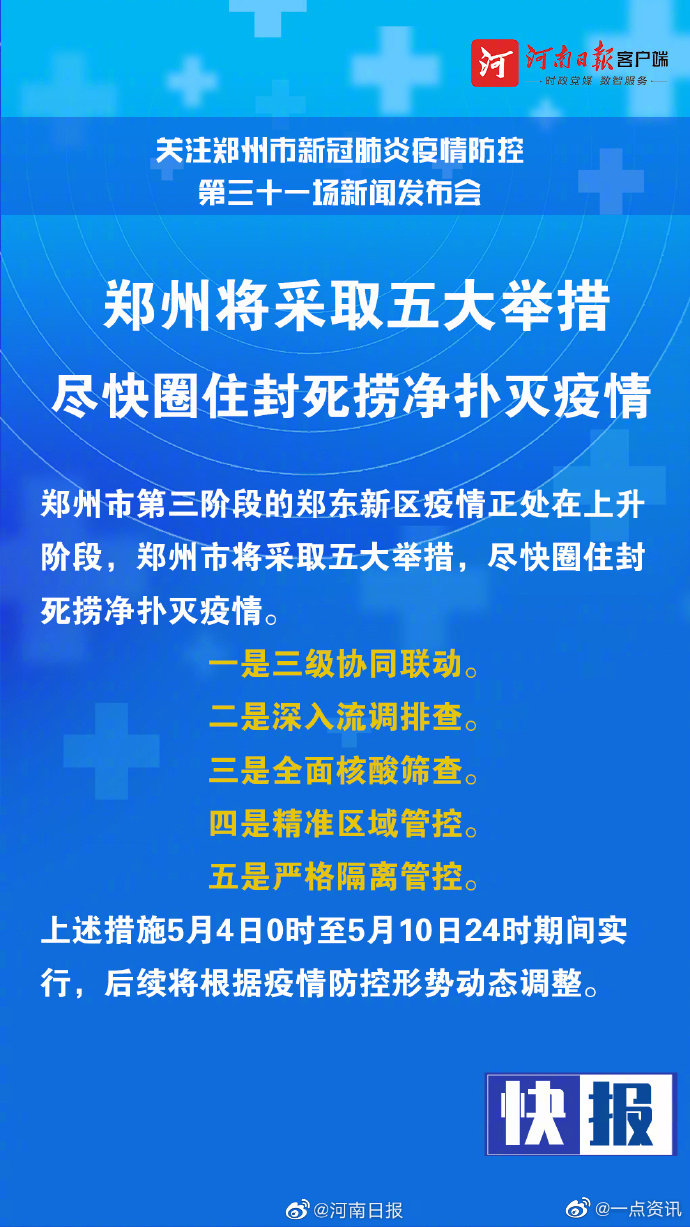 郑州采取五大举措尽快圈住封死捞净扑灭疫情休闲区蓝鸢梦想 - Www.slyday.coM 郑州采取五大举措尽快圈住封死捞净扑灭疫情休闲区蓝鸢梦想 - Www.slyday.coM