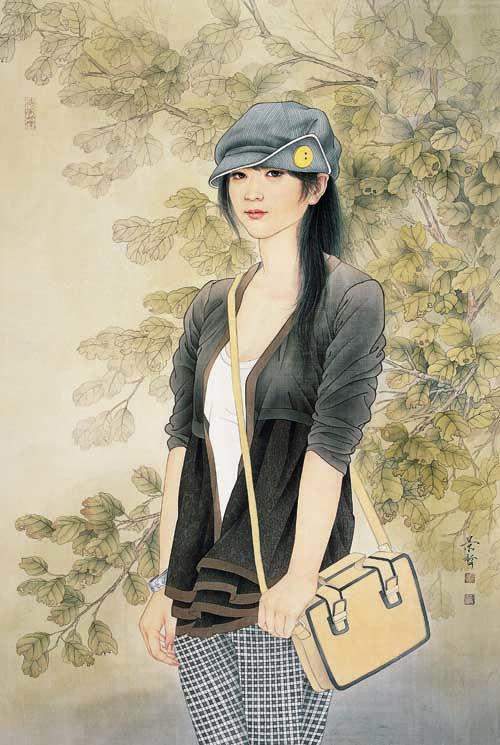 崔景哲精品工笔美女人物画欣赏