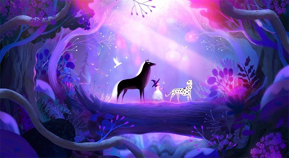 插画师oberndorferjuliette笔下的梦幻森系画作