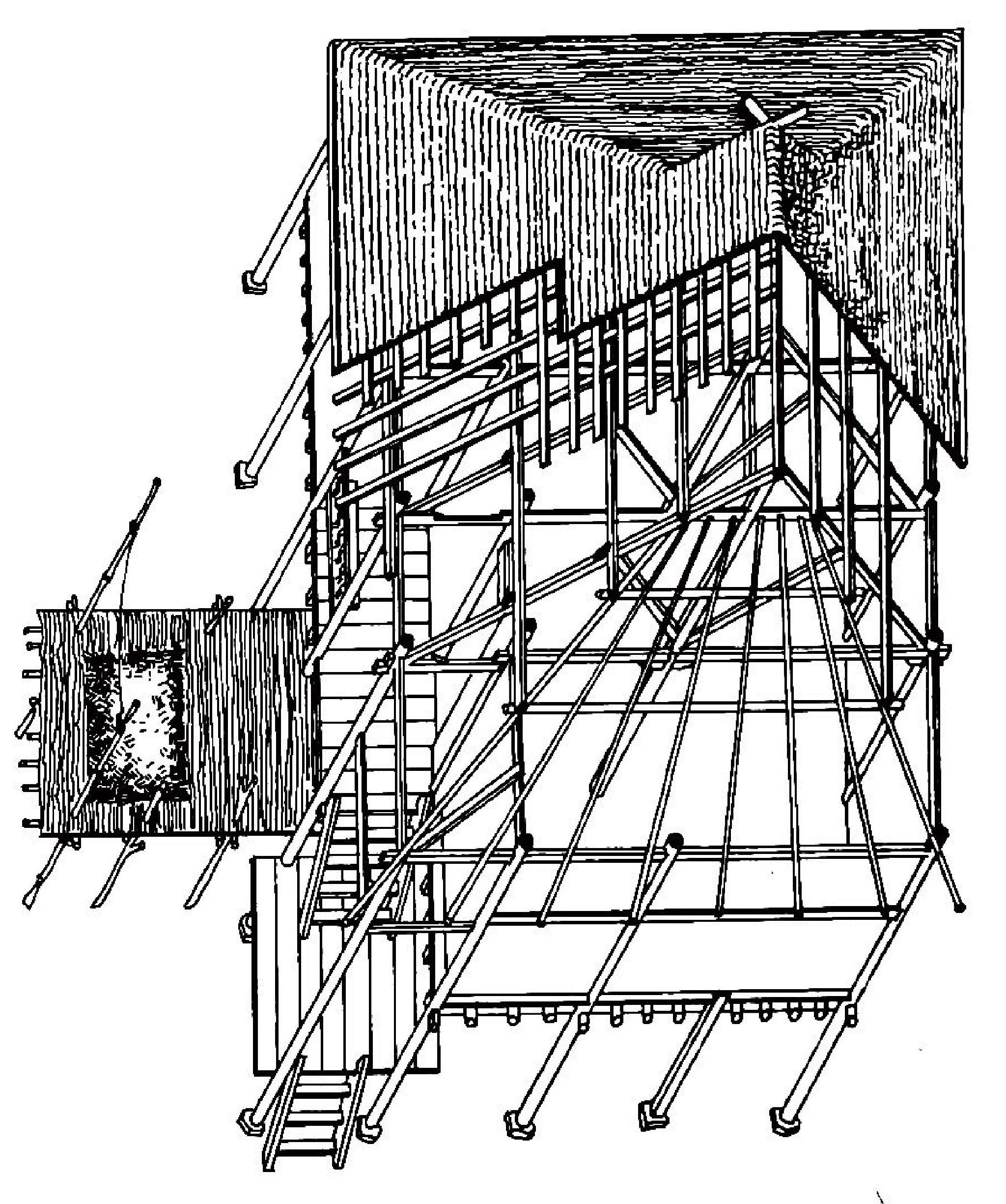 孟连娜允古镇傣族民居构架示意图,杨大禹