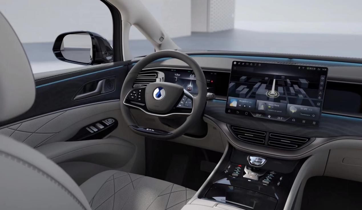 进入车内,腾势d9的内饰设计同样令人惊艳.