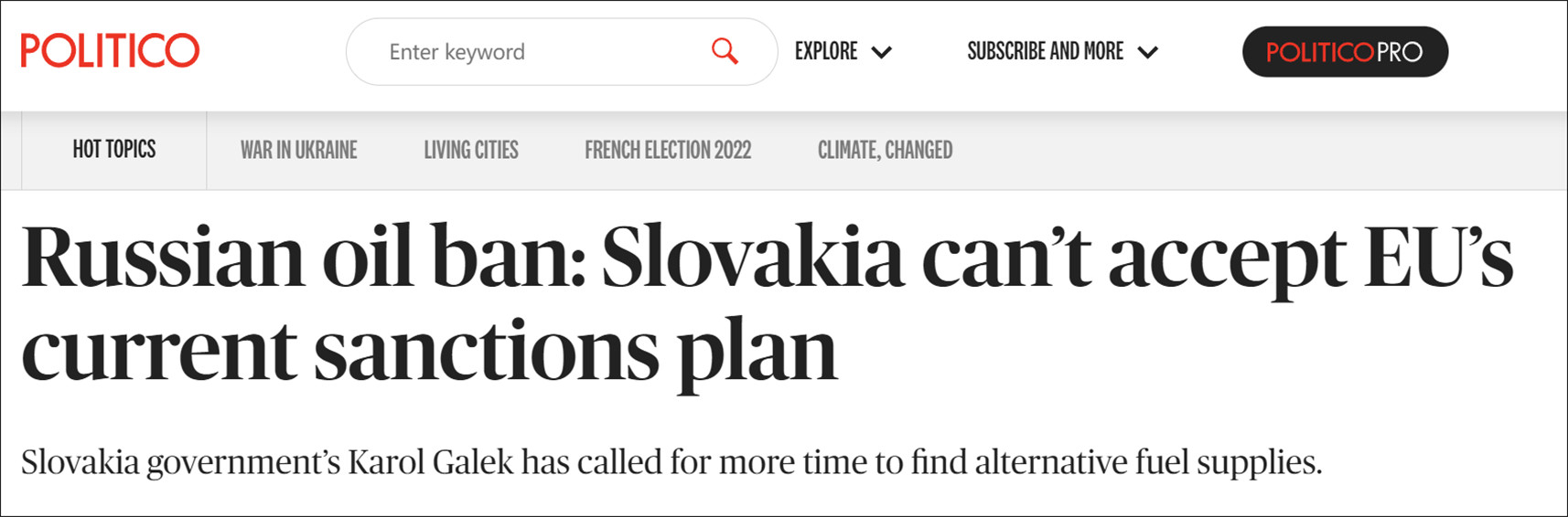 欧盟多给一年时间禁运俄油，斯洛伐克：到2025年都悬
