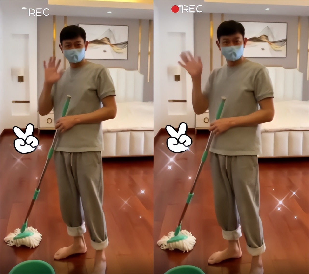 最接地气天王60岁刘德华赤脚拖地着装清爽犹如年轻小伙