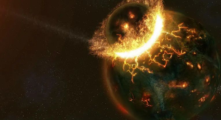 真的是天地大冲撞月球般大小撞击火星和地球就形成了