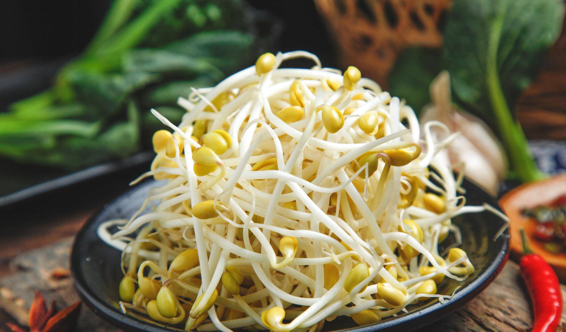 美味的羊肉炒豆芽