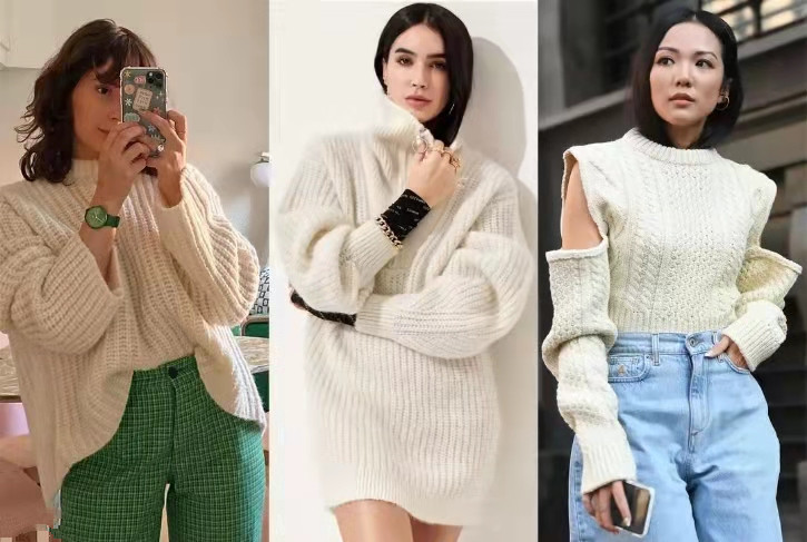 白色针织衫的三种搭配技巧学会时髦又美观