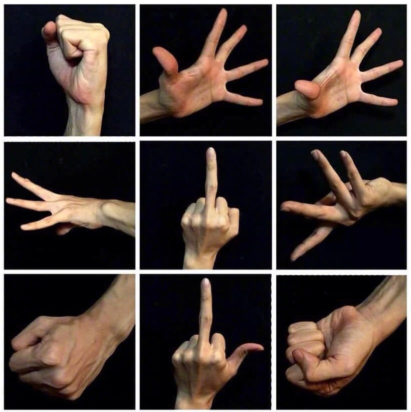一些全面实用的手部姿势绘画参考