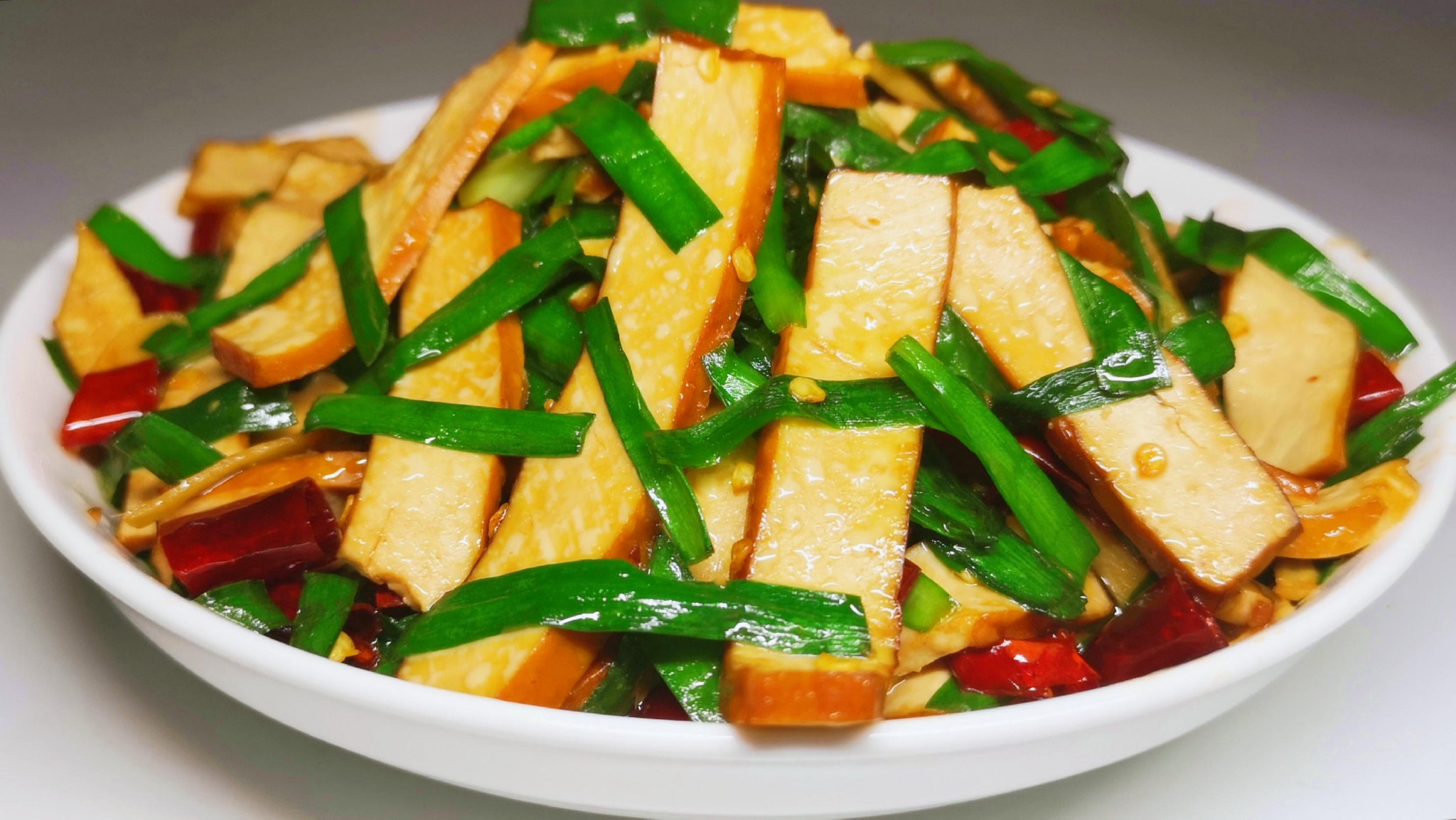 美味的韭菜炒香干