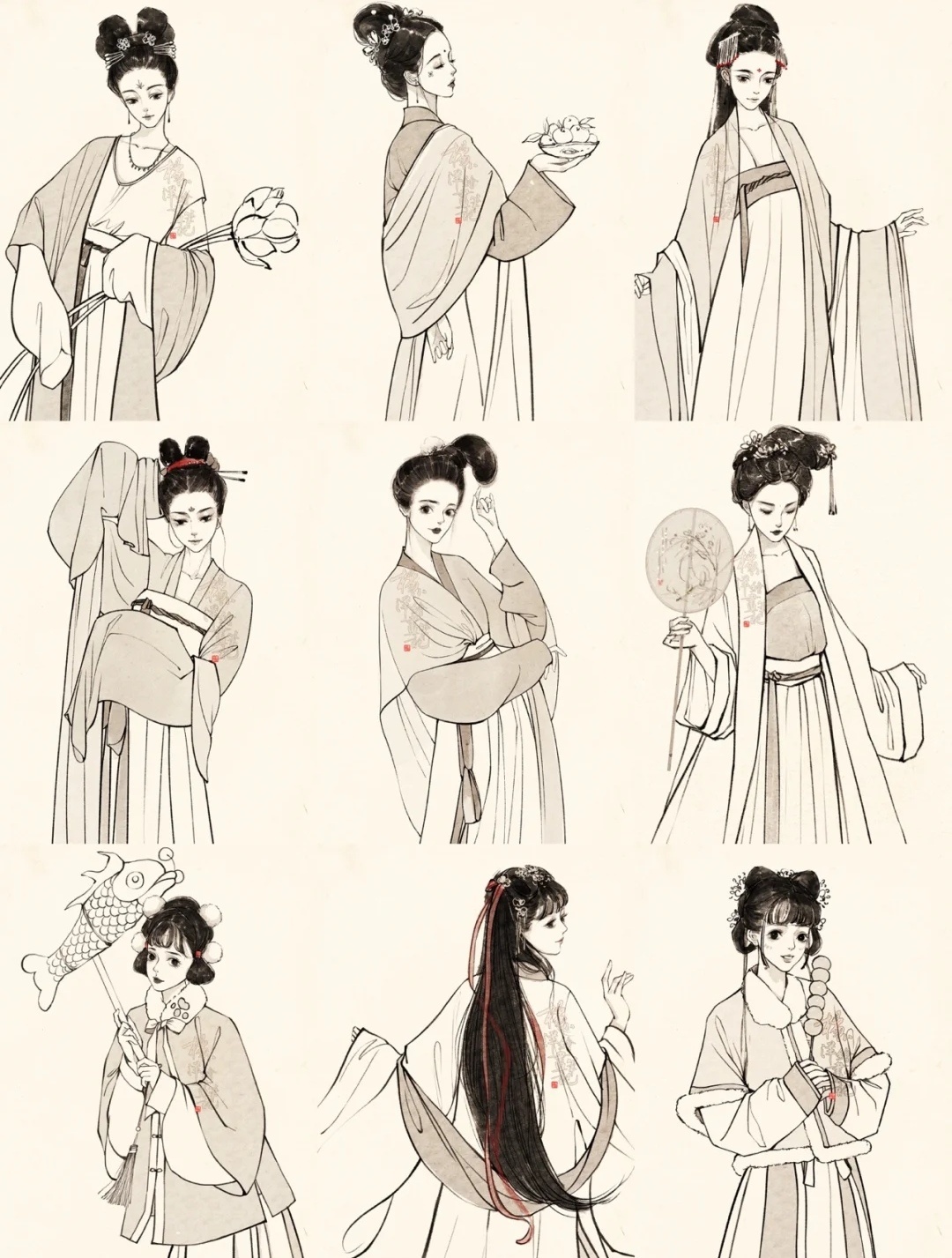 汉服人物造形丨杨小洋绘