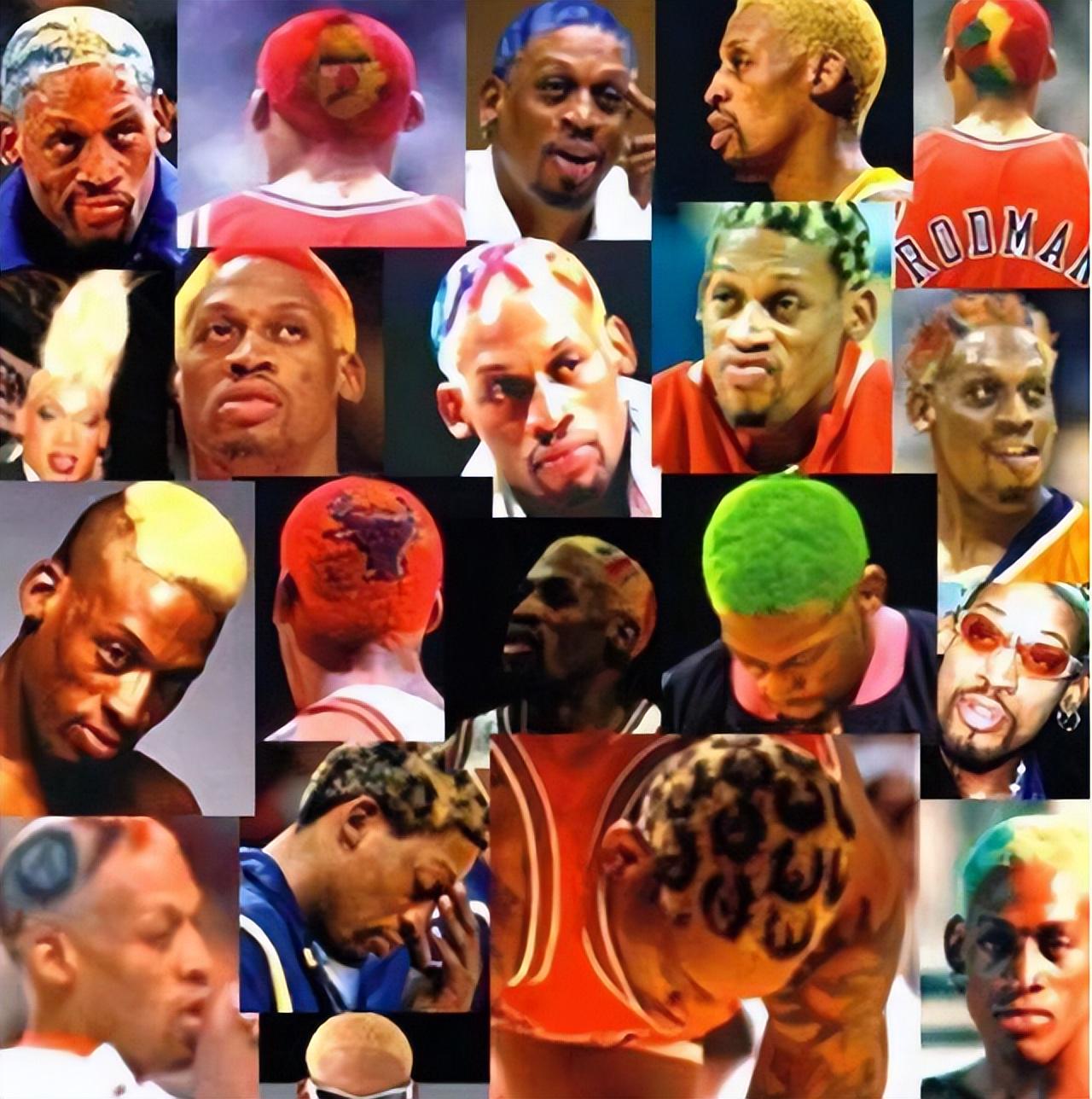 盘点nba打球的奇葩造型小佩顿酷似皇冠罗德曼集齐彩虹发型