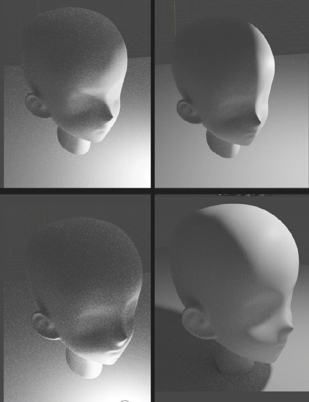 不同角度下的头部光影绘制参考