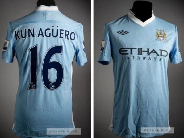 阿圭罗9320绝杀球衣将被拍卖所得全部捐出用于医疗救助