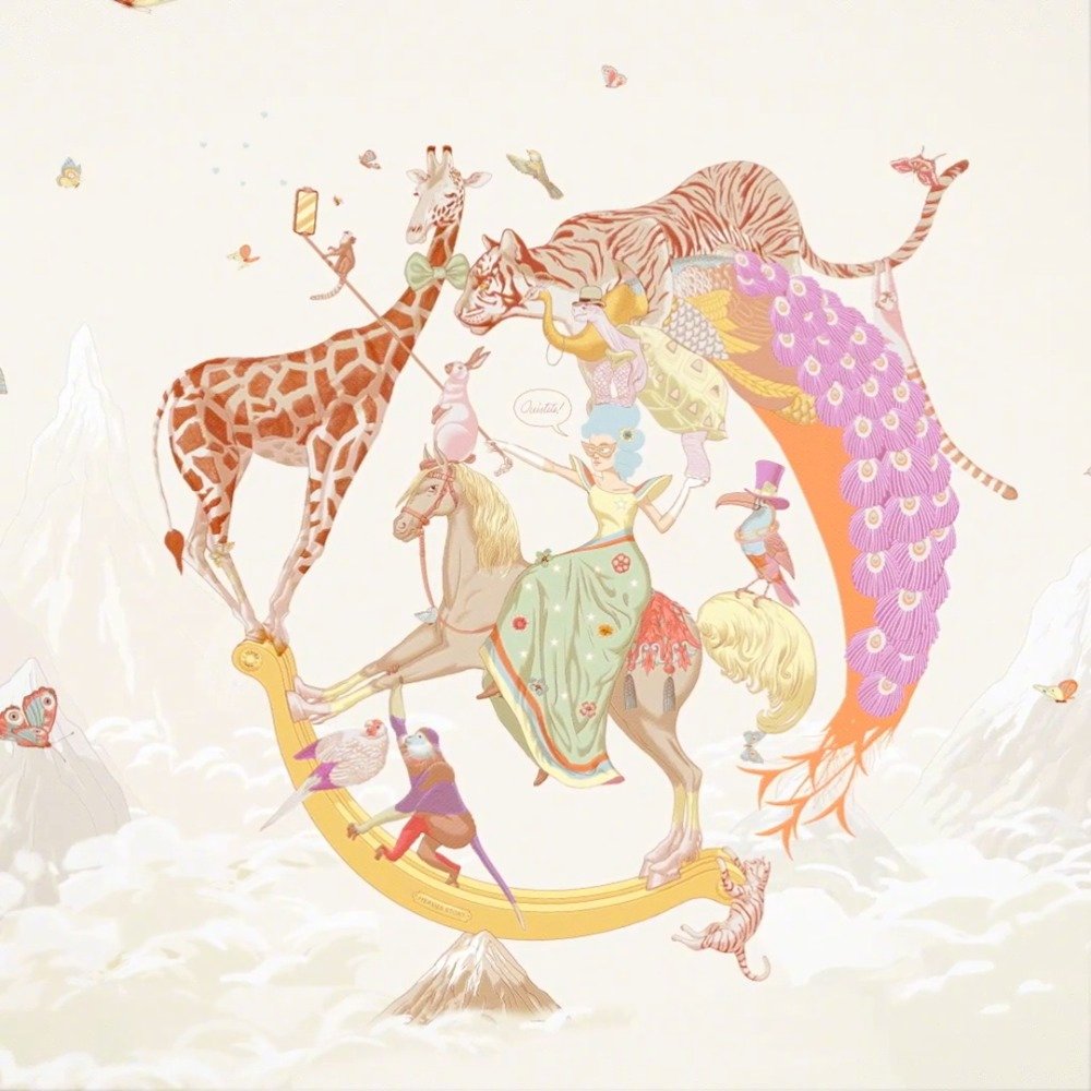 hermès 脑洞大开的动态插画作品~超爱这个画风和配色!