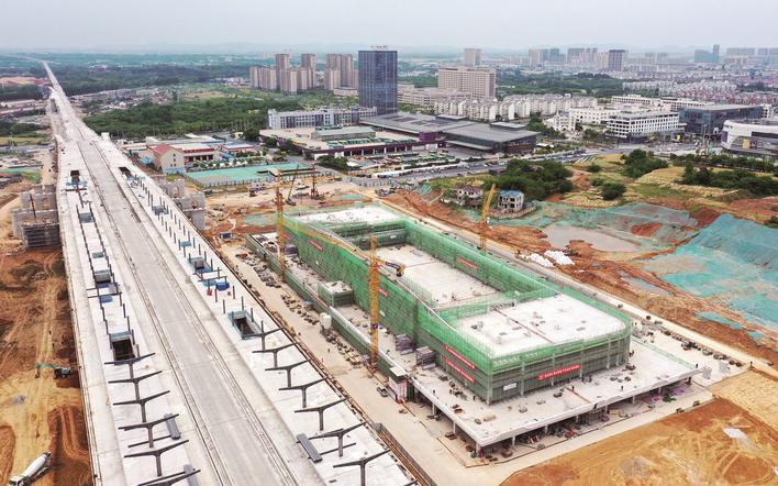 南沿江城际铁路句容站建设正酣