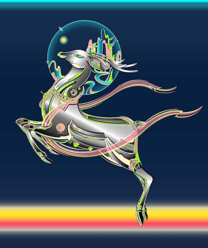 窟宇宙系列》- 机械西天王,数字艺术,20212021年初,清华国潮文化经济