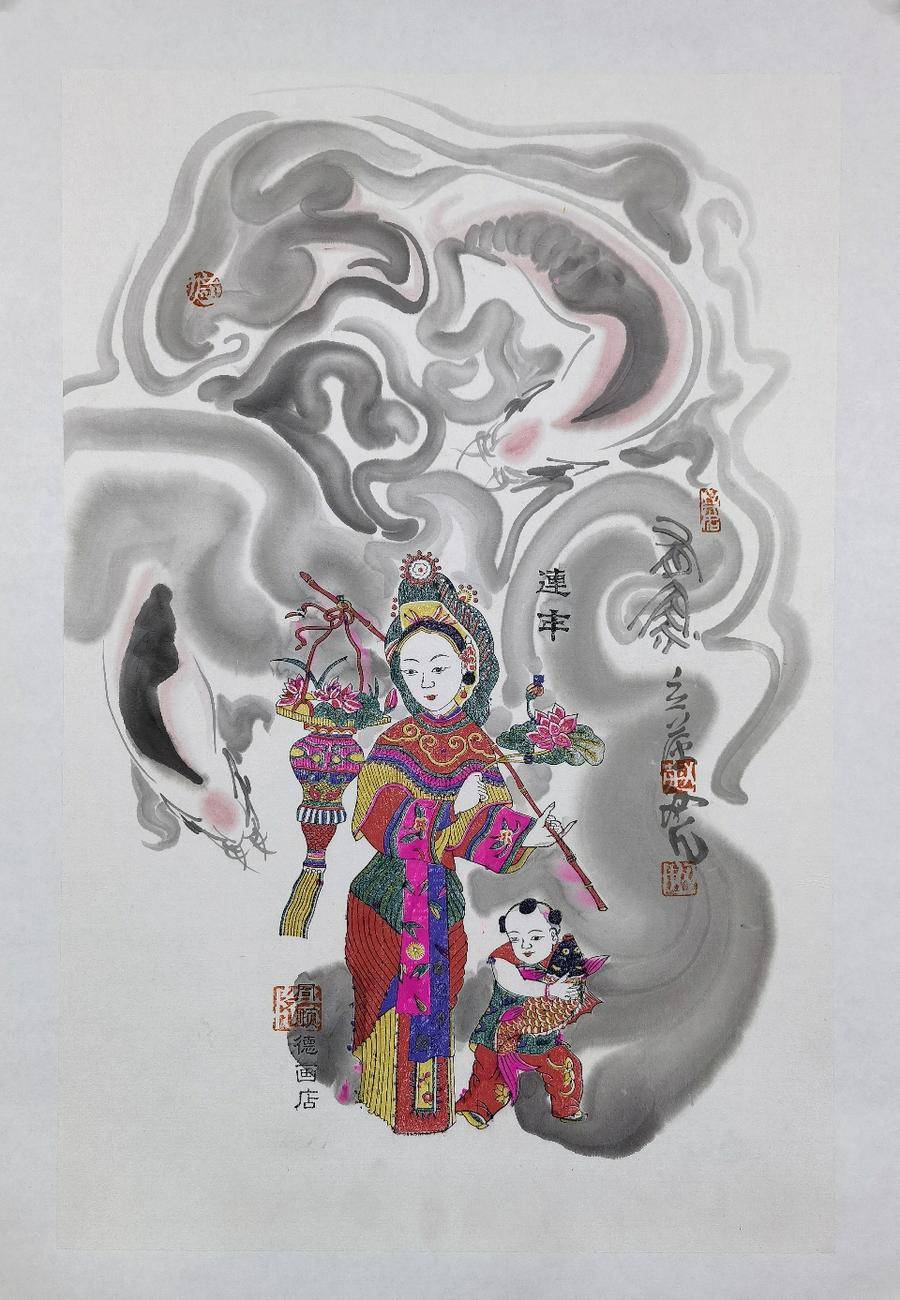 古艺与新意——赵初凡,赵立萍水墨年画作品欣赏|年画|水墨|潍坊市
