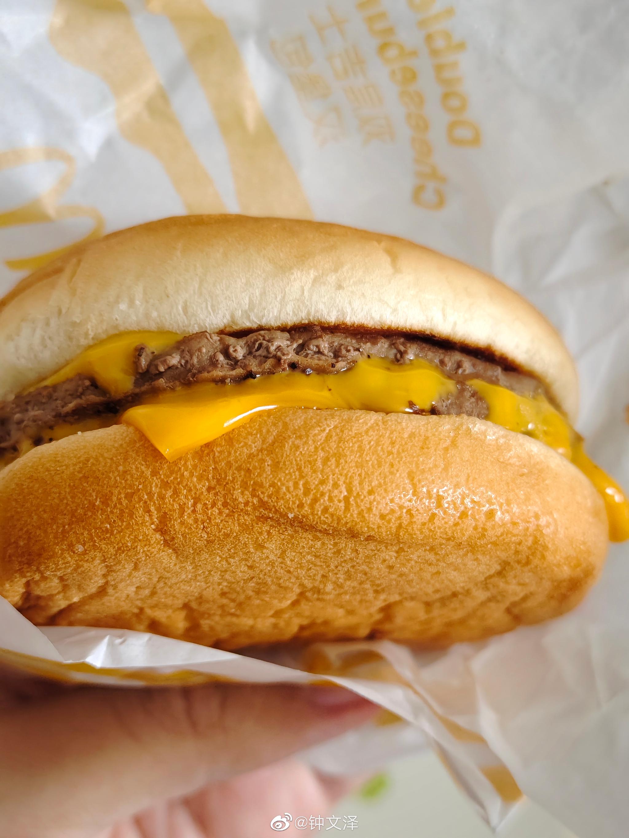 午餐一个简单双层吉士汉堡,把昨天剩下的三个烤翅干掉