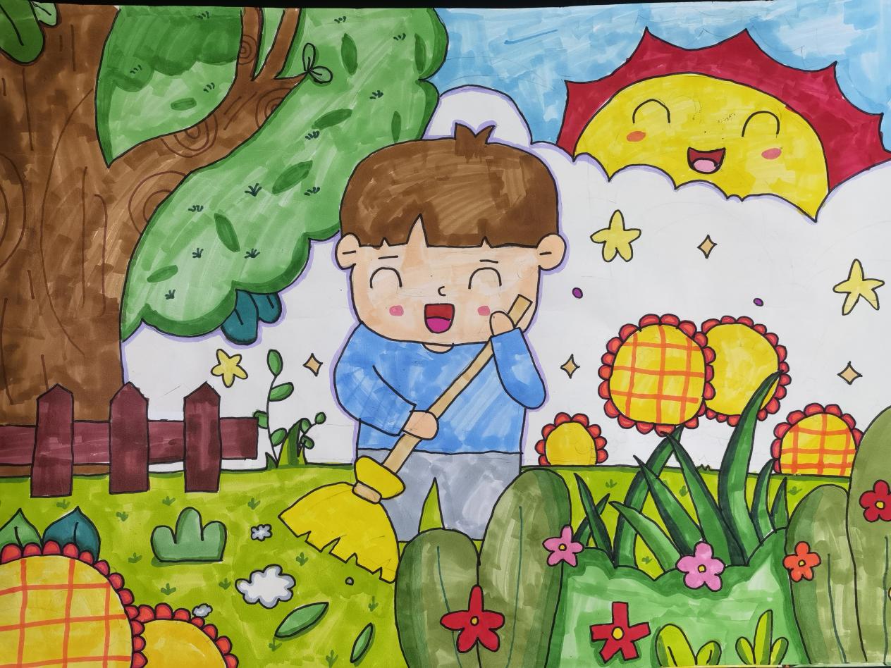 新星小学开展劳动最光荣绘画活动