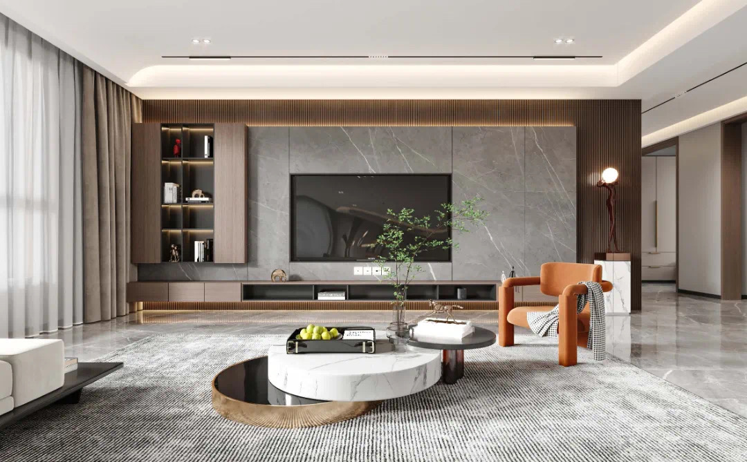 【爱漫时】这些神仙颜值的客厅,原来用了最新墙面装饰材料——墙咔