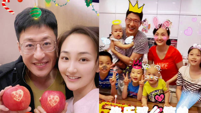 47岁演员于震晒全家福6个孩子引人注目结婚后老婆没闲着67