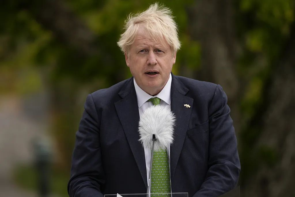 英国首相约翰逊在5月11日的活动中.(图源:视觉中国)