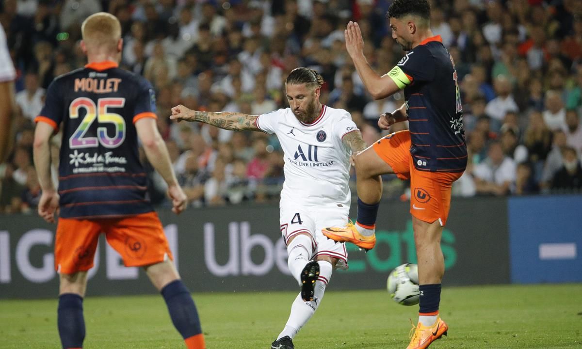 巴黎圣日耳曼客场40蒙彼利埃比赛精彩组图