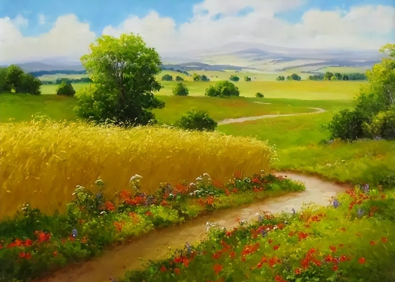 瞬间印象的色彩gerhardneswadba的田园风景油画作品