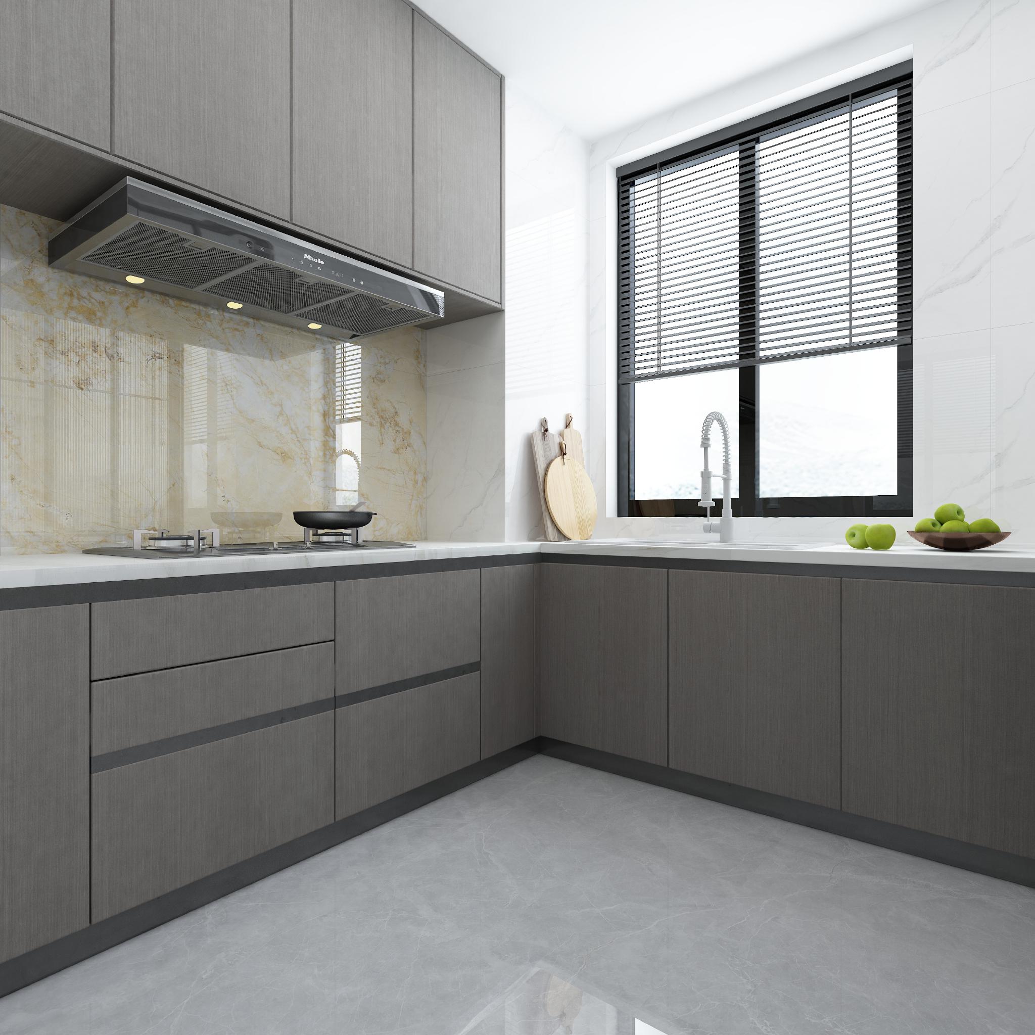 138㎡全屋灰色瓷砖极简软装轻奢风户型十分适合有品位的年轻人