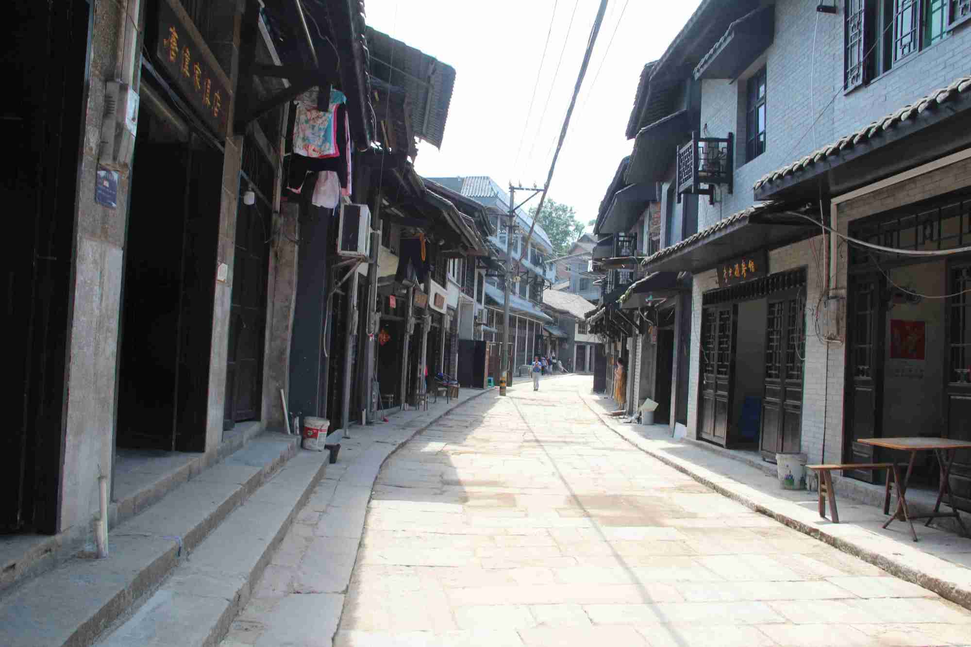 合川区百年老街道石板路砖瓦房古朴古香开发旅游却游客不多