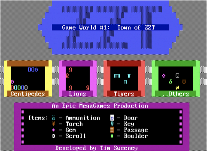 ZZT 游戏画面 图片来源：Epic Games