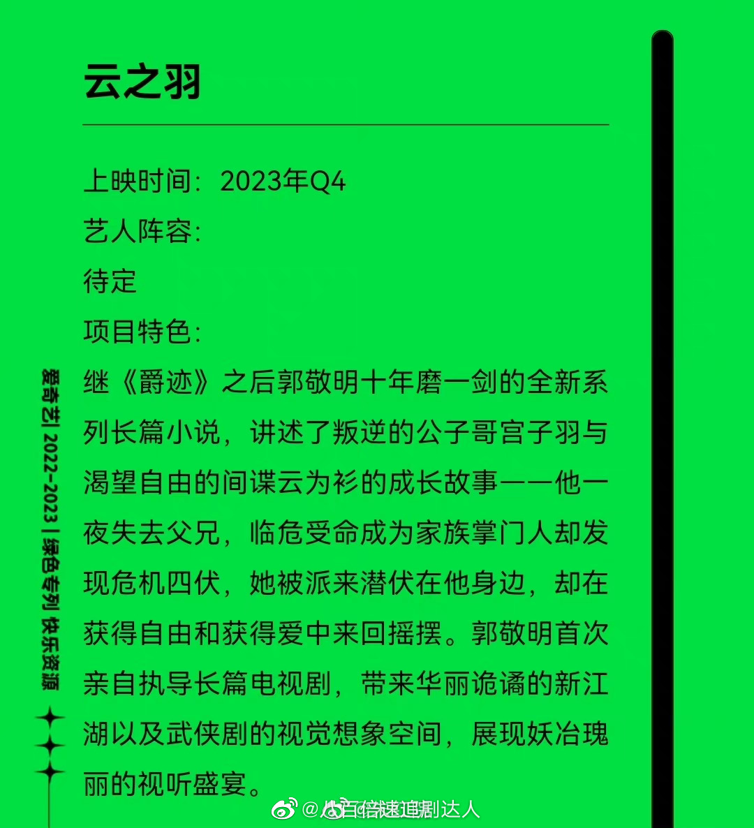 郭敬明执导电视剧云之羽继爵迹