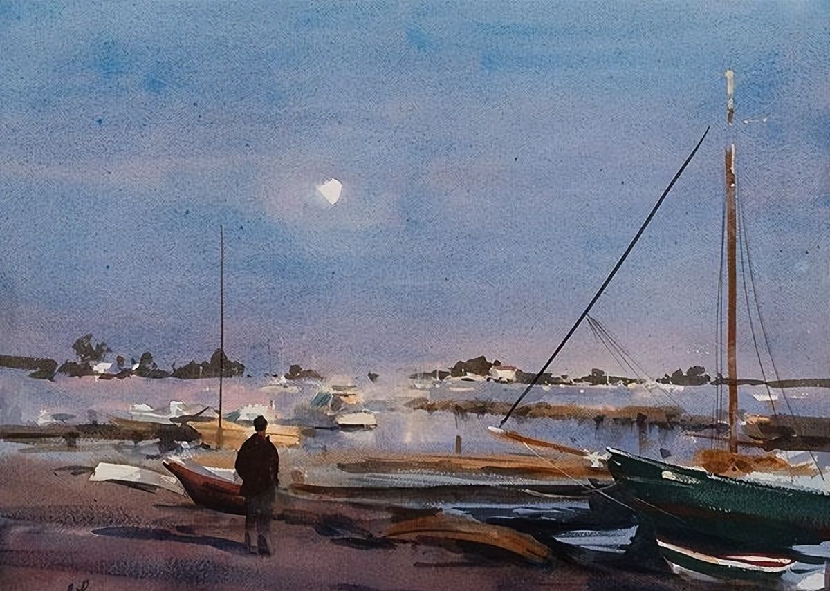 andyevansen安迪的水彩作品简约明快大气非常有味道