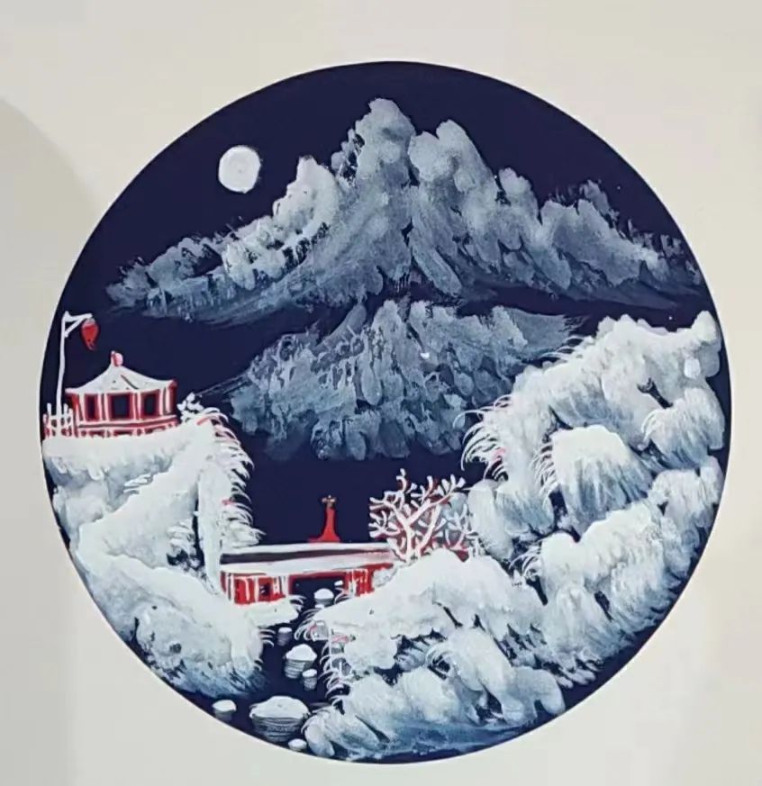 中国冰雪山水蓝卡第一人慧子老师作品 冰雪封原 冷月追梦|冰雪|蓝卡