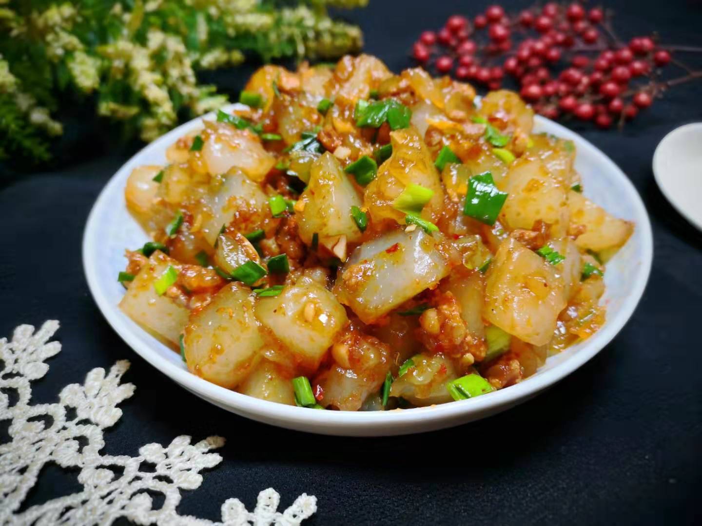 美味的炒凉粉|凉粉|香菜|葱姜_新浪新闻