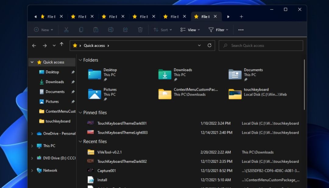 Windows11的文件资源管理器标签功能仍在开发中