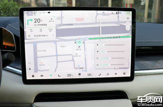 导航系统部分,zeekr 001应用了百度地图生态,地图支持触屏 语音两种
